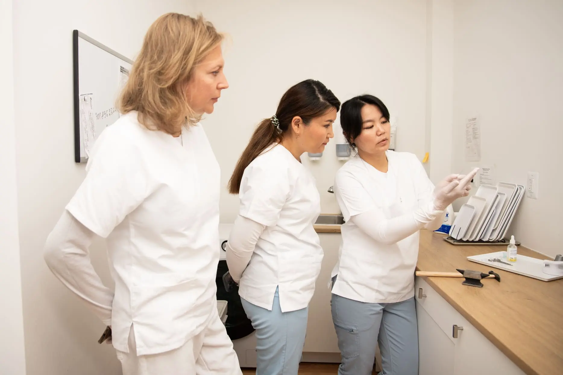 Students during hands-on practice